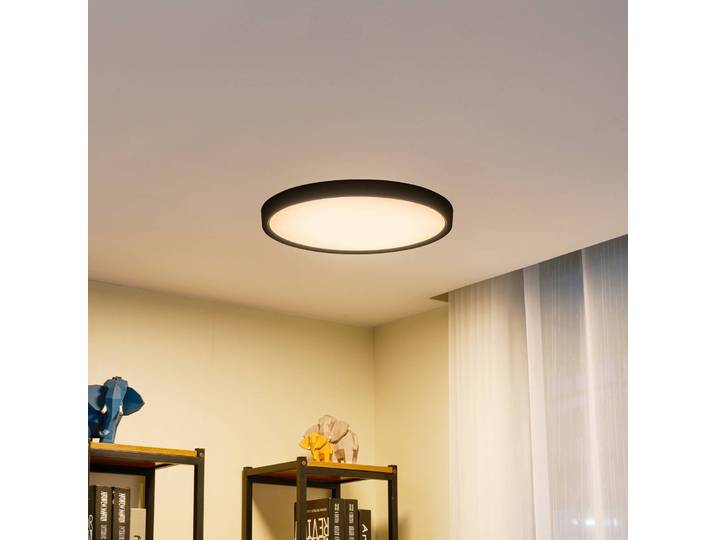 LED Deckenleuchte Pravin Lindby, schwarz, für Wohn- / Esszimmer, Kunststoff, Modern
