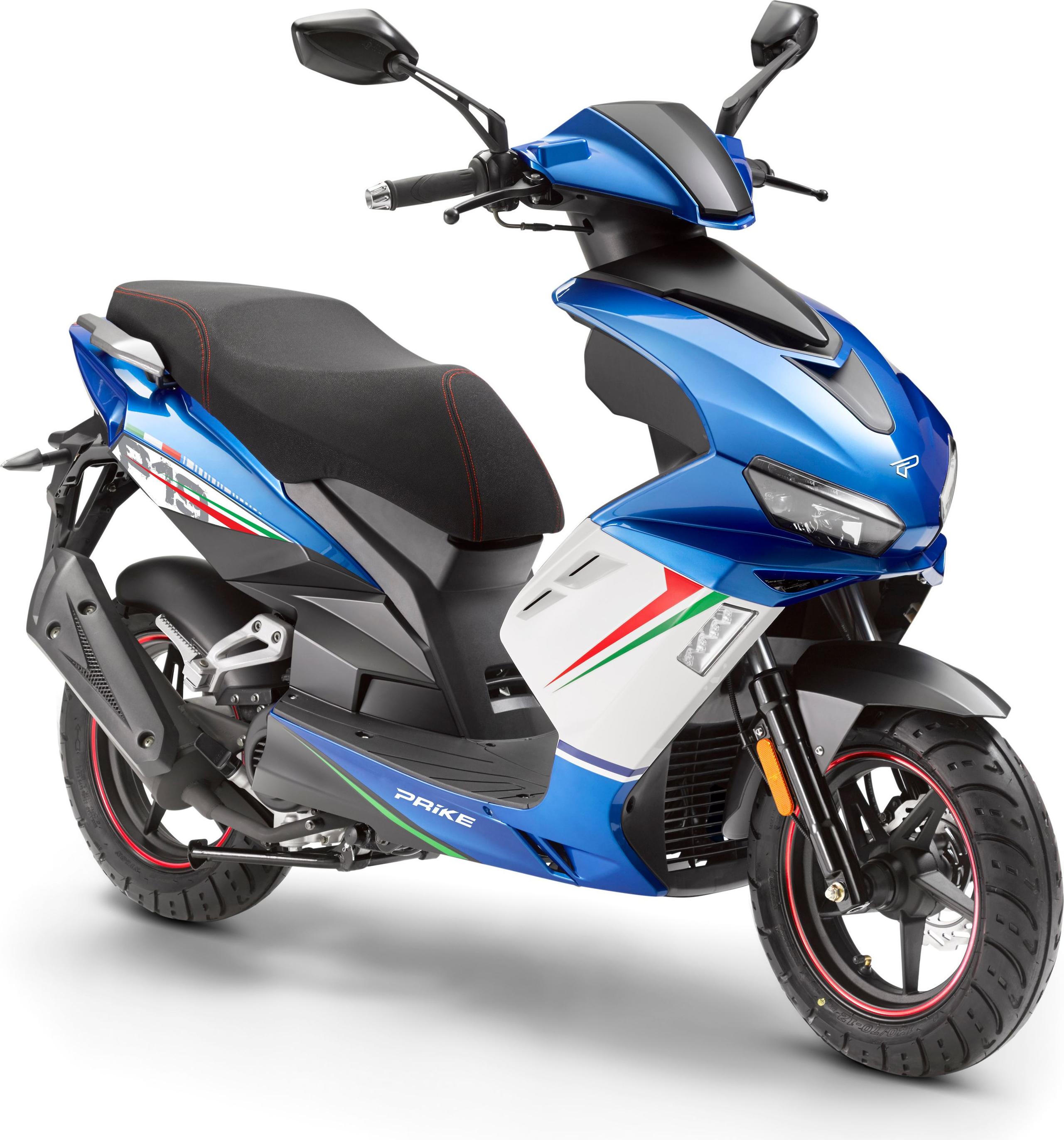 PRIKE Motorroller P19 50 Sport, E5 (45km/h) 50 ccm, Kraftstoffeinspritzung (EFI), 12" Bereifung, LED Beleuchtung, 3,1 PS