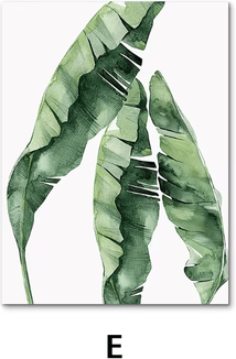 Inspire Curations Nordic Green Botanical Canvas Wall Art Monstera & Tropical Leaf Prints Decor e 30x40cm No Frame