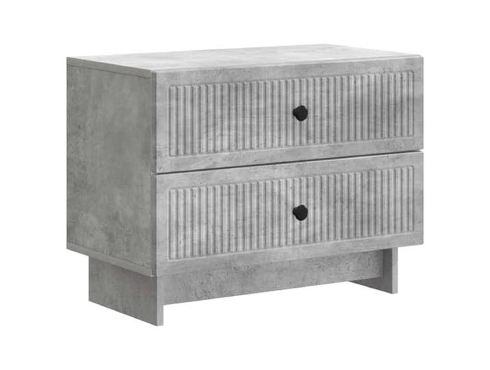 fsahslih Nachttisch Betongrau 62x34,5x47,5 cm Holzwerkstoff Beistelltisch Kompakter Kommodenschrank für Schlafzimmer und Wohnraum mit großzügigen Fächern für geordnete Aufbewahrung im Alltag.