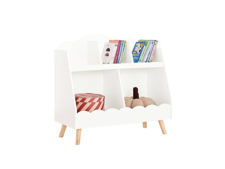 SoBuy KMB100-W étagère pour enfants avec 5 compartiments étagère de rangement pour bibliothèque enfant étagère blanche Montessori BHT environ. 82x76x35cm