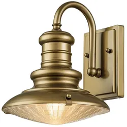 Außenleuchte Wandlampe Wandleuchte Gartenlampe Alu Glas Messing D 22,9 cm