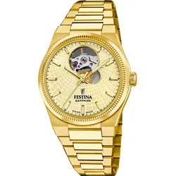Festina Automatik Damen Swiss Made F20064/2 - beige,gold - 35.0mm