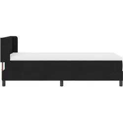 vidaXL Boxspringbett mit Kopfteil Schwarz 200 x 90 cm Stoff