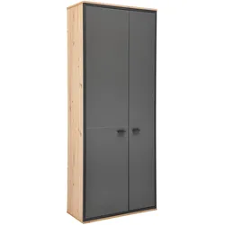 Garderobenschrank Florenz Grau/Eiche Artisan