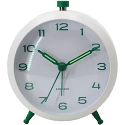Karlsson, Wecker, Alarm clock Button Retro white w. retro green