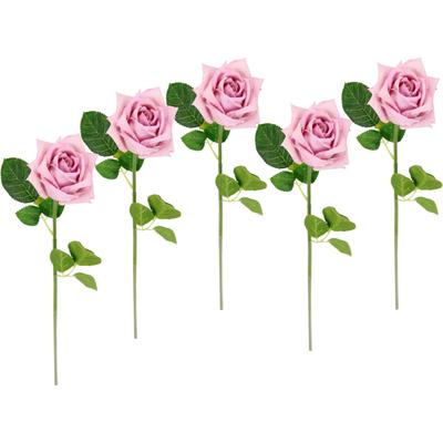 Kunstblume I.GE.A. "Rose", rosa, B:9cm H:45cm L:10cm, Kunstpflanzen, 5er Set künstliche Rosen, Seidenrosen, Bouquet, Kunstzweig, Kunstrose