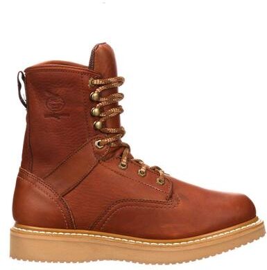 "Georgia Boot Wedge 8"" Safety Toe - Mens 10 Gold Boot W"
