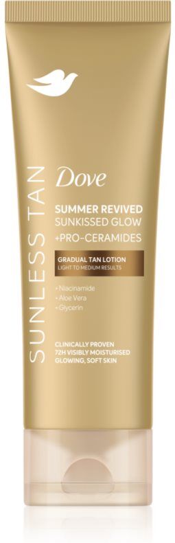 Dove Sunless Tan lait auto-bronzant teinte Fair 200 ml
