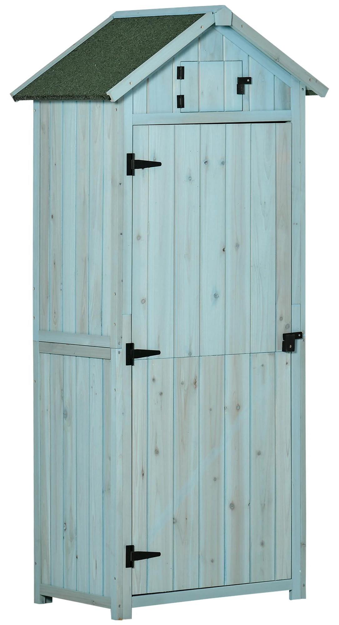 Gartenschrank - Geräteschrank außen - Holz - Wasserdicht - Mit Regalböden - Bitumendach - Mehrfarbig