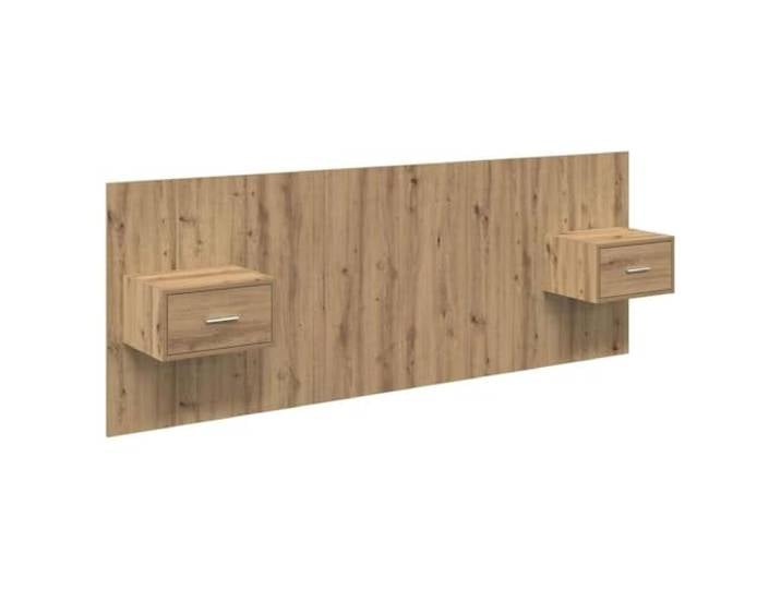 GHVBNMF Kopfteil mit Nachttisch 3-TLG Set Artisan-Eiche Holzwerkstoff Wandmontiertes Design schafft Bodenfreiheit im Schlafzimmer. Mit 2 Nachtschränken für geordnete Utensilien.