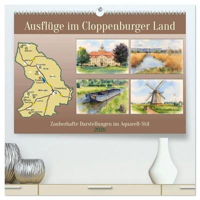 Ausflüge im Cloppenburger Land (hochwertiger Premium Wandkalender 2026 DIN A2 quer), Kunstdruck in Hochglanz