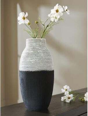 Signature Design by Ashley Girtha Antique Black / White Vase