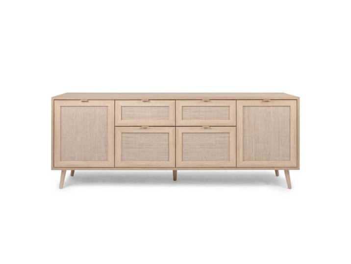 TIVAT - Buffet avec tiroirs et placards cannage 180cm