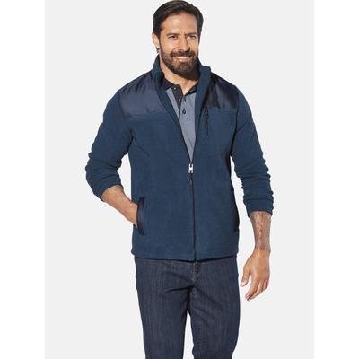 Sweatjacke JAN VANDERSTORM "Fleecejacke JORVIK", Herren, Gr. 3XL, blau, Obermaterial: 100% Polyester COOLMAX PES(Coolmax)., Sweatjacken Sweatjacke