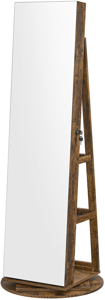 Brayden Studio Brikena Jewellery Cabinet Jewelry Armoire Brown 162cm H X 54.5cm W X 54.5cm D