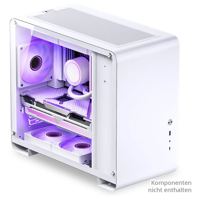 Jonsbo U4 Mini Micro-ATX-Gehäuse, Tempered Glass - weiß