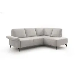 sit & more Ecksofa Encanto Stoff Silber