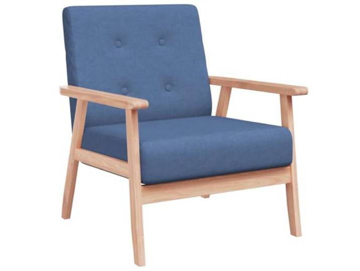 HEFZGDB Blauer Stoff Sessel mit Massivholzrahmen und Polsterung für Lesen und Entspannen, Bequemer Sitz mit hoher Tragkraft, Einfache Montage und langlebiges Wohnzimmer Möbelstück