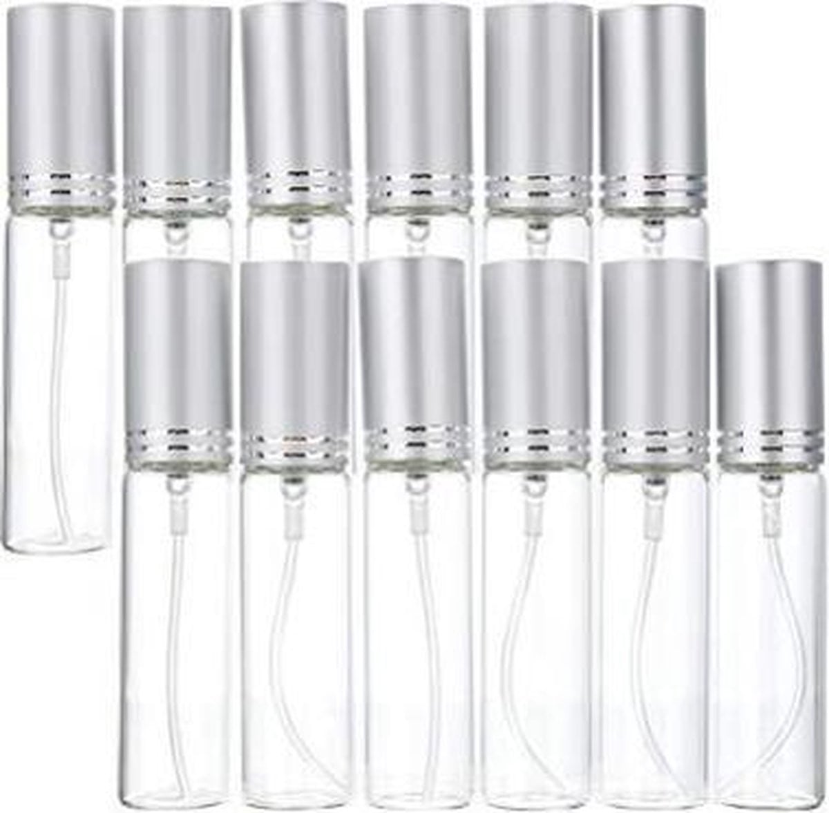 Berivita Sprayflesjes 10ml Helder Glas 50st - Navulbare Doorzichtige Spray Flesjes