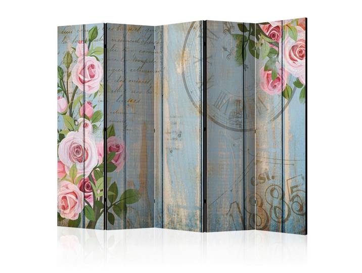 Paravent Vintage Garden II Pink/Pastellblau