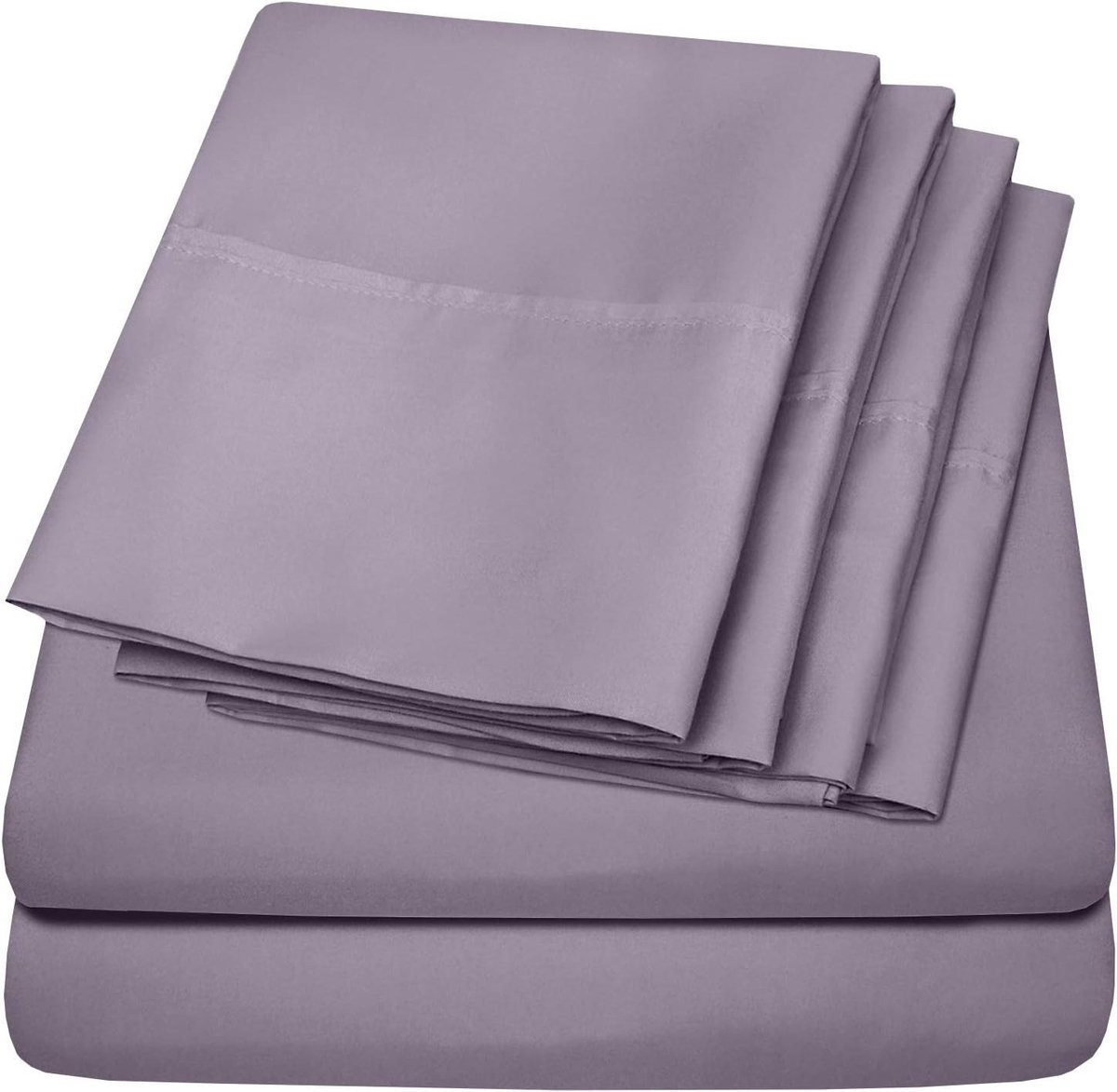 6-delige Microfiber Lakenset Luxe Beddengoed met Diepe Hoeken - Paars