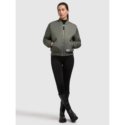 Bomberjacke KHUJO "KASIA", Damen, Gr. M, grün (sage grün), Twill, 100% Nylon, unifarben, regular fit hüftlang, eingesetzt Rippbündchen, Jacken Bomberjacke