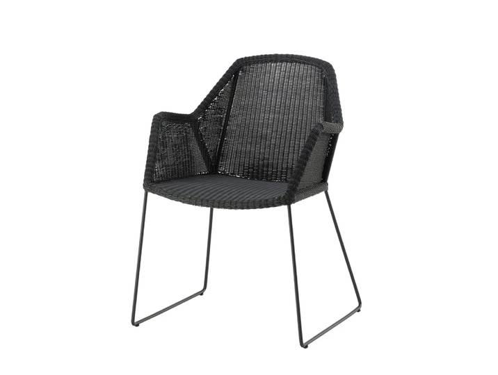 Cane-line Chaise Breeze weave avec accoudoirs Black