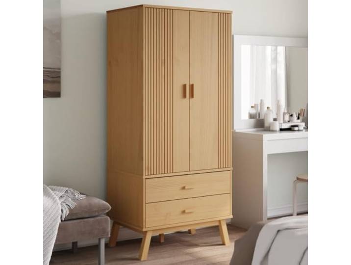 HKLGBVCR Schrank Kiefer massiv braun 76,5 x 53 x 172 cm