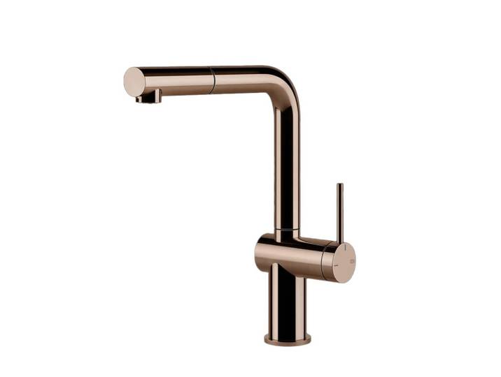 GESSI mitigeur avec douchette extractible 60433 INEDITO (Copper PVD - Métal)