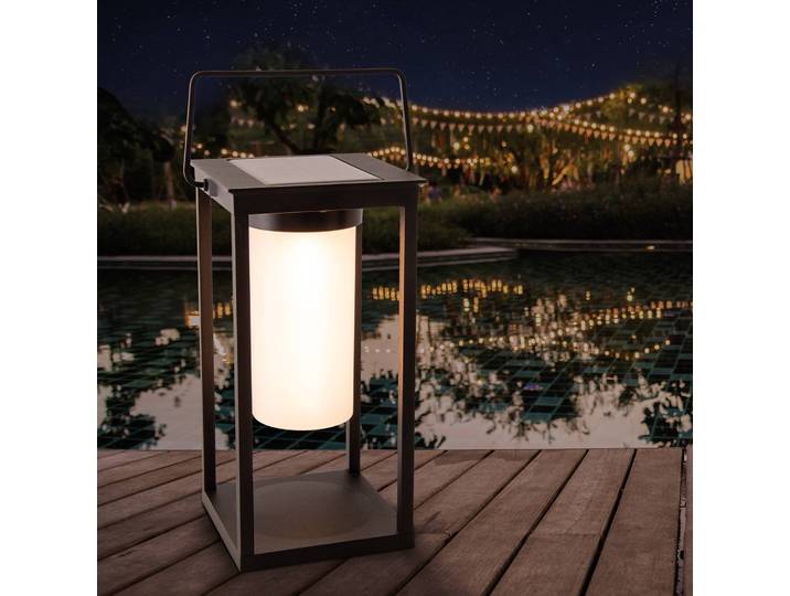 Näve LED-Solarlaterne 3180922 3180922, dimmbar, schwarz, Aluminium