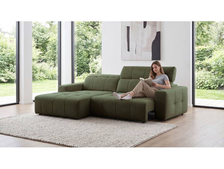 Ecksofa Lovestory mit Kopfteilverstellung und Motor. Funktion