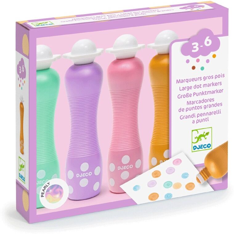4 Marqueurs gros pois Pearly - Djeco