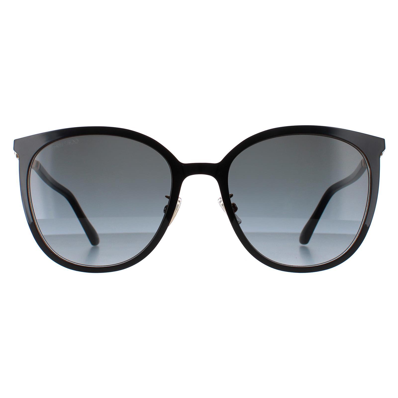 Jimmy Choo Cat Eye Damen Schwarz Gold Dunkel Grau Farbverlauf ORIA/G/SK