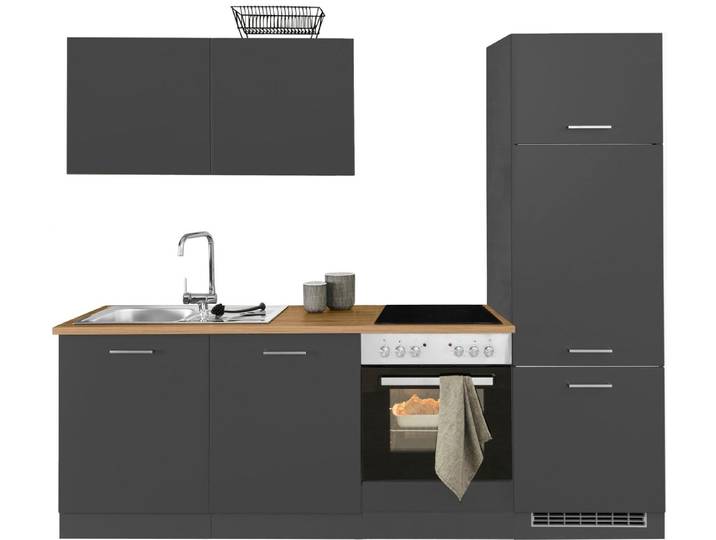 KOCHSTATION Küchenzeile KS-Kehl, ohne E-Geräte, Breite 240 cm, für Kühlschrank und Geschirrspüler