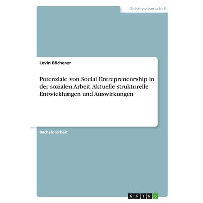 Potenziale von Social Entrepreneurship in der sozialen Arbeit. Aktuelle strukturelle Entwicklungen und Auswirkungen, Taschenbuch von Levin Böcherer,