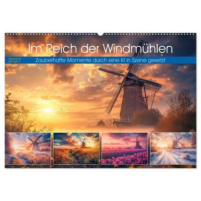Im Reich der Windmühlen (Wandkalender 2027 DIN A2 quer), CALVENDO Monatskalender