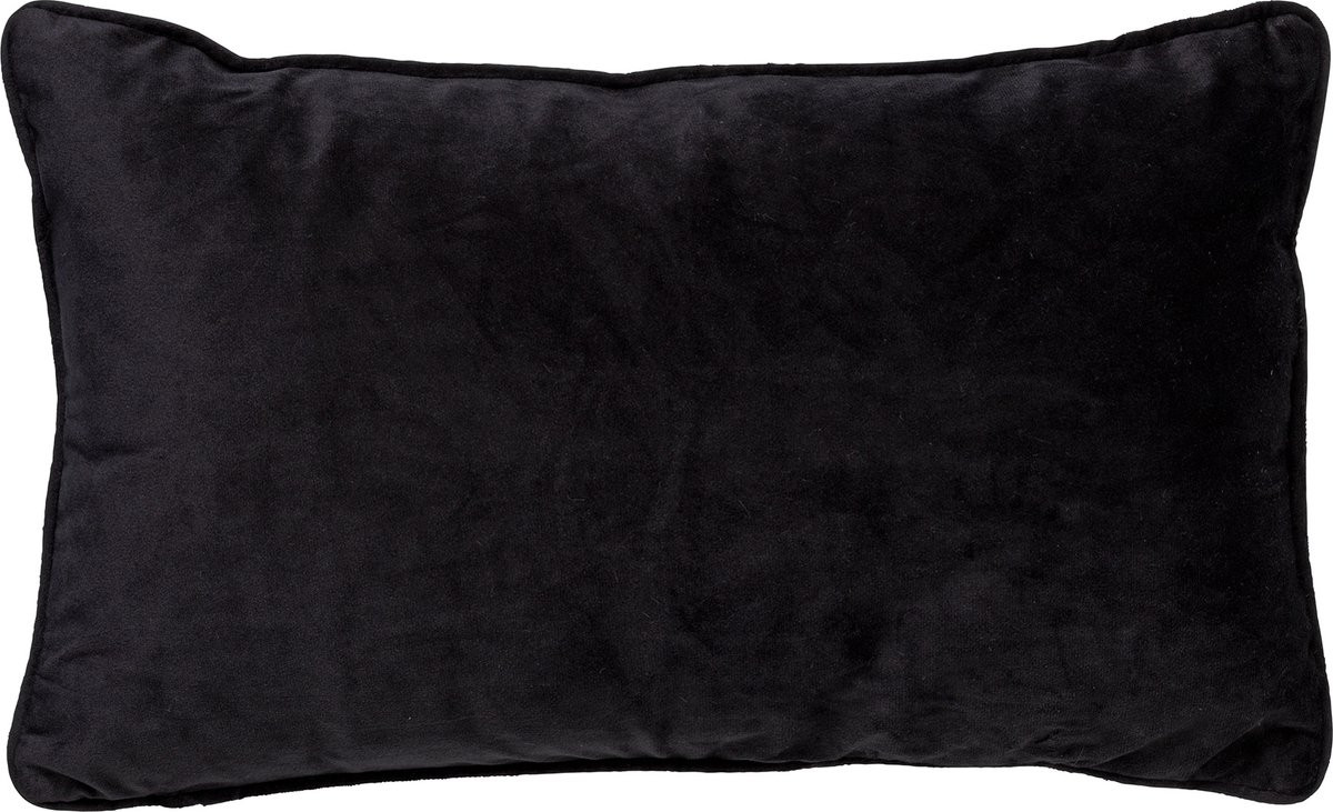 Dutch Decor FINN sierkussen - Velvet - Raven zwart - 30 x 50 cm - Inclusief binnenkussen