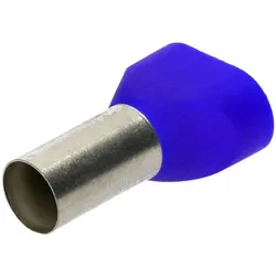 Kalitec, Kabelverbindung, 50 Stück Cembre PKT1625 Zwillingsaderendhülsen isoliert 2x16mm2 blau 25mm lang I Industriequalität v
