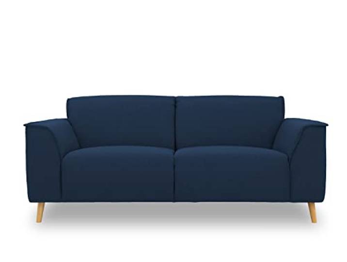 DOMO. collection Sofa Jules FK 3 Sitzer, skandinavisch, dunkelblau 3 Sitzer mit Federkern bietet großzügigen Sitzkomfort auf Holzfüßen im skandinavischen Design, 208 x 90 x 81 cm (BxTxH)