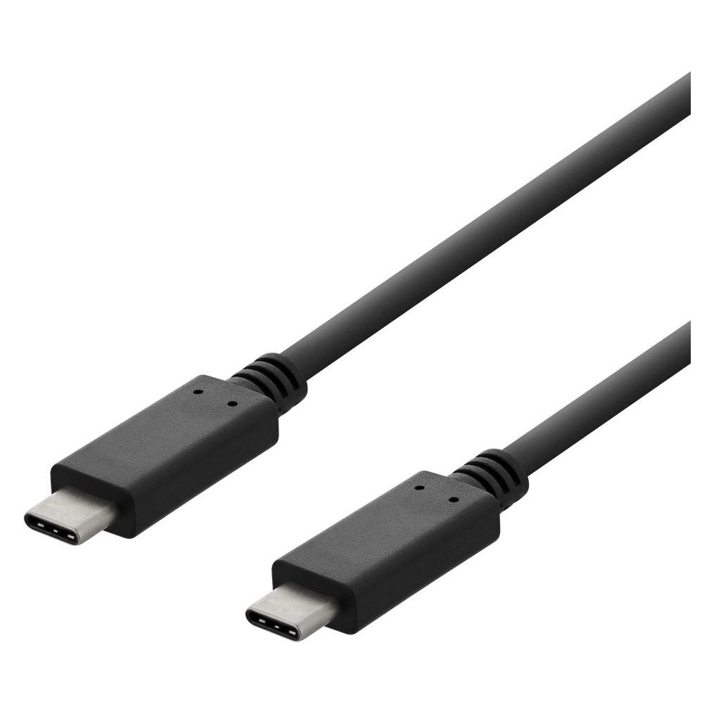 Deltaco USB 2.0 USB-C - USB-C charging cable, 3A, 2m, black (2 m, USB 2.0) (USBC-2002)