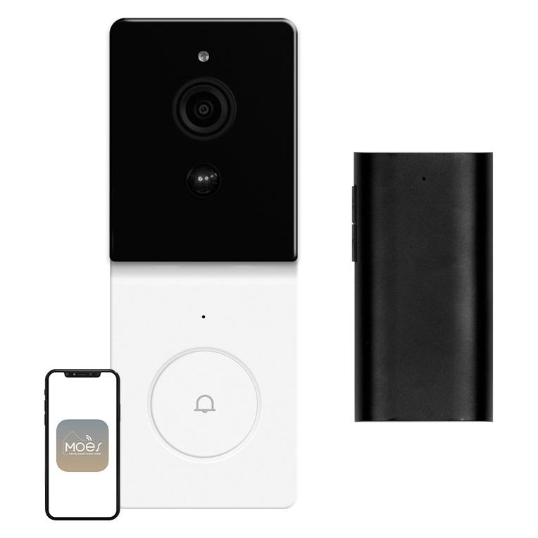 Moes WDB-TY-B20 WLAN-Video-Türklingel mit 433-MHz-Funk und 1080p-Video (Funk 433-Mhz, WLAN) (WDB-TY-B20-EU-EN)
