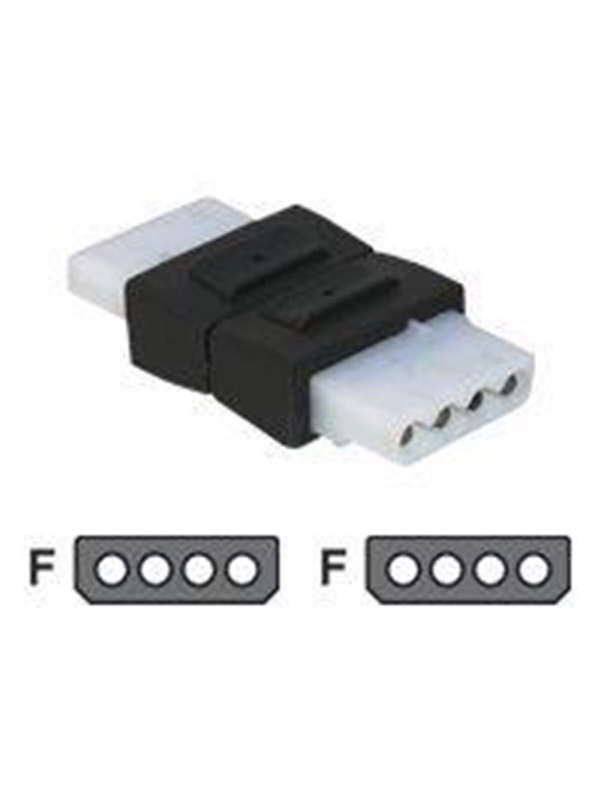 DeLOCK power connector adaptor - 4 PIN internal power to 4 PIN internal power