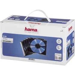 Hama - Slim Jewel Case für Speicher-CD - Kapazität: 1 CD - durchsichtig schwarz ...