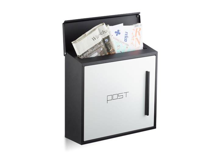 Briefkasten modern Weiss-Schwarz