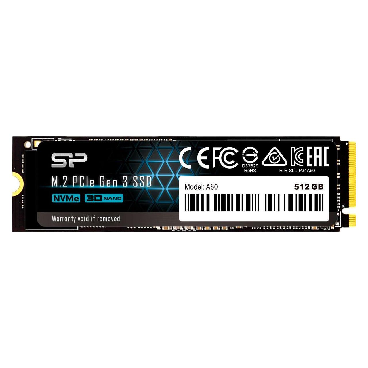 Silicon Power A60 M.2 2280 512GB Max2200/1600 MB (512 GB, M.2 2280) (SP512GBP34A60M28)