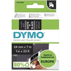 DYMO Original D1-Etikettenband | weiß auf schwarz | 24 mm x 7 m | selbstklebendes Schriftband | für LabelManager-Beschriftungsgerät