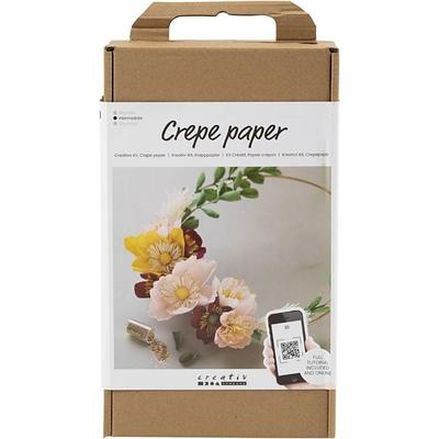 Creativ Company DIY Sets Krepppapier Kreativ Set Krepppapier, Strohkranz, Kreppanteil: 180%, 105 g, Kreativ Box
