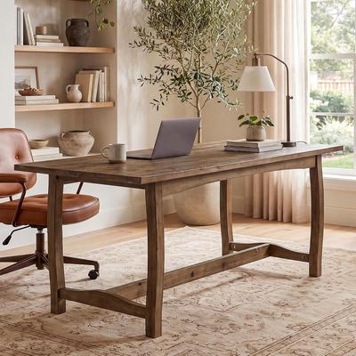 Bluebell 63-Inch Solid Wood Executive Desk, Farmhouse Office Desk