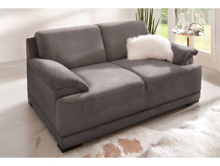 2-Sitzer HOME AFFAIRE Telos, Boxspring-Federung toller Sitzkomfort, zeitlos & komfortabel , grau, B:186cm H:80cm T:96cm, Chenille (100% Polyester);Microfaser-PRIMABELLE (100% Polyester);dicke Luxus-Microfaser in Lederoptik (100% Polyester), Sofas, 2-Sitzer, mit Boxspring-Federung
